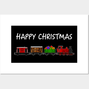 Christmas 2020 Steam Train Locomotive and Festive Wagons Posters and Art